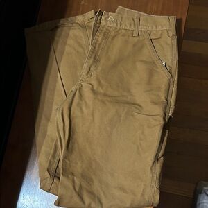 Carhartt Men's Tan Work Chore Pants - Durable Casual Trousers